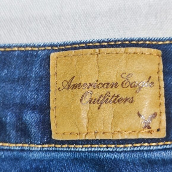American Eagle jeggings women's size 4 ink blue skinny super stretch low-rise - Picture 5 of 13